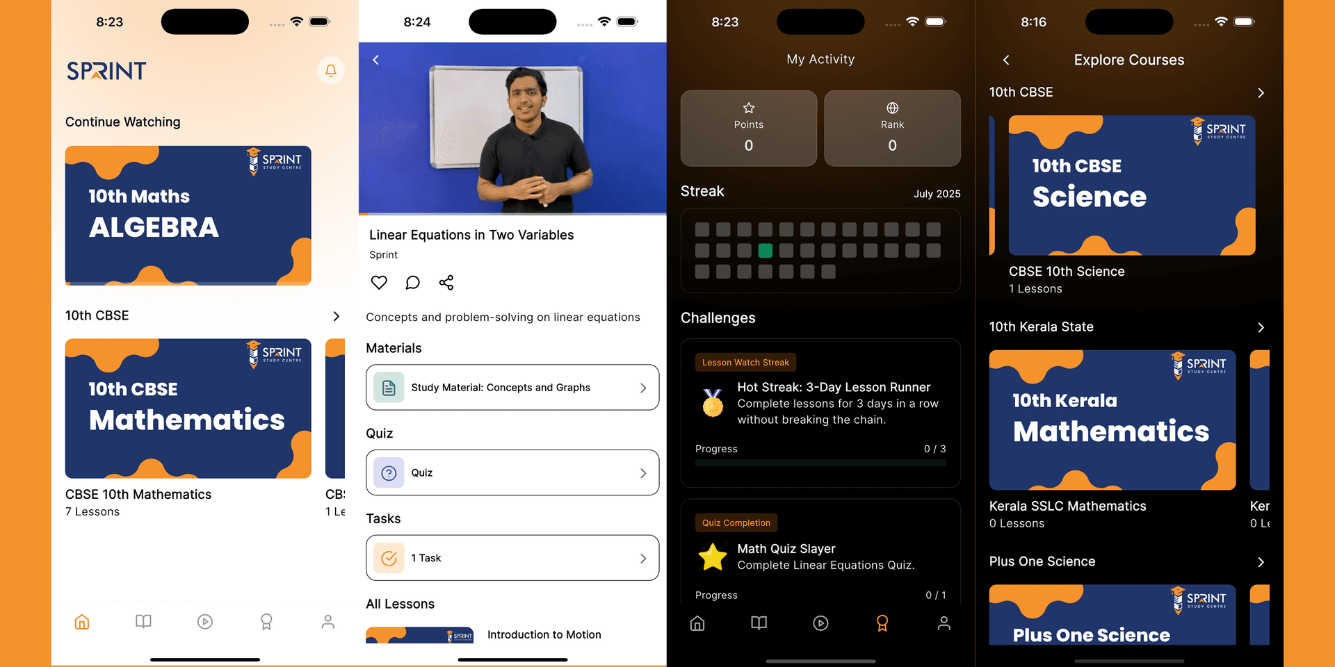 Sprint Learning App