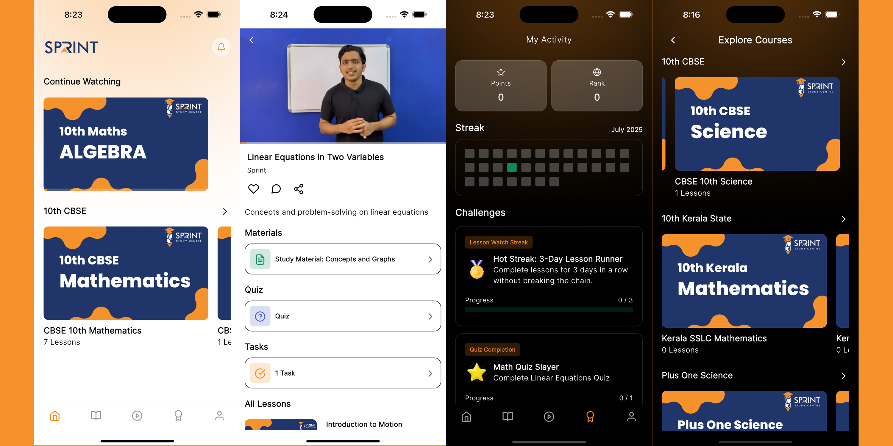 Sprint Learning App